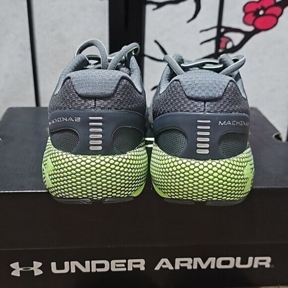 Under Armour Machina 2 Gray Lime Green Shoes Size 8 New